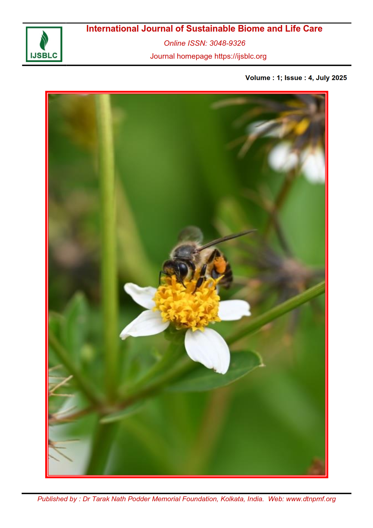 					View Vol. 1 No. 4 (2025): Int J Sus Biom Life Care
				
